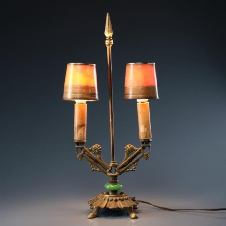 VINTAGE GILT METAL LAMPA vintage