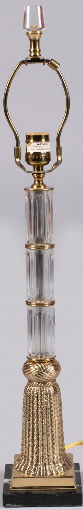 VINTAGE GLASS AND GILT METAL T