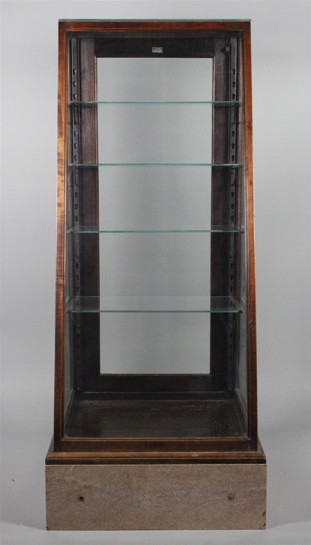 VINTAGE GLASS DISPLAY CABINET ON