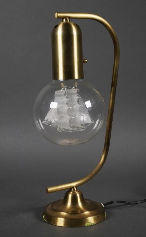 VINTAGE GLASS SHIP IN SHADE