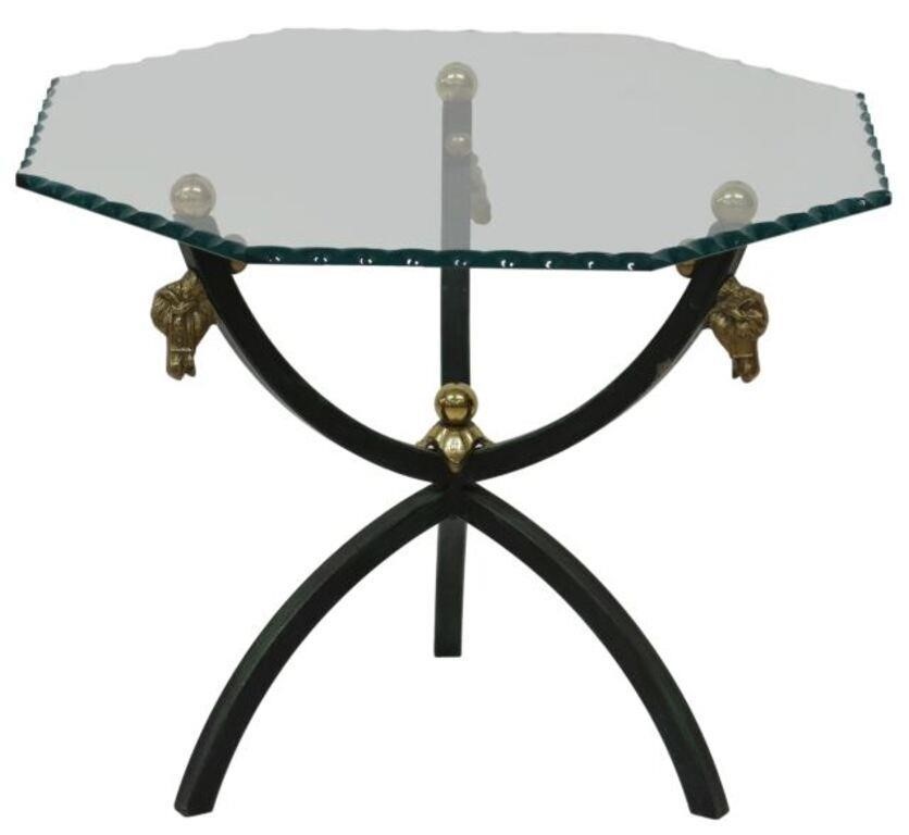 VINTAGE GLASS-TOP TRIPOD SIDE