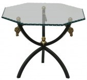 VINTAGE GLASS-TOP TRIPOD SIDE