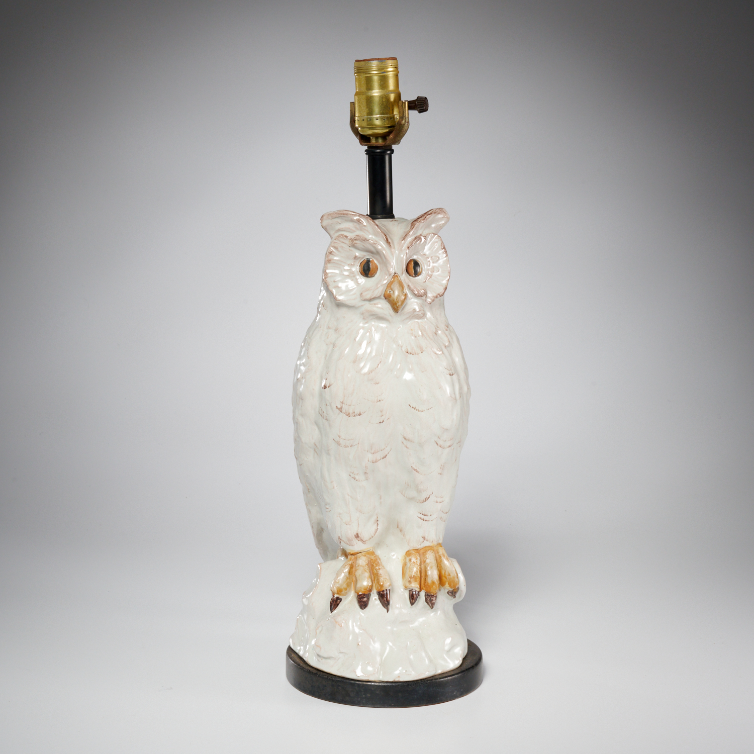 VINTAGE GLAZED CERAMIC SNOWY OWL