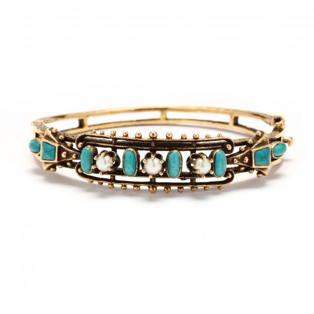 VINTAGE GOLD AND GEM-SET BRACELET