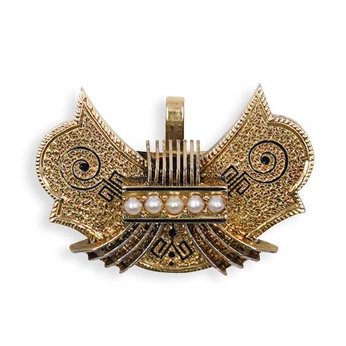 VINTAGE GOLD AND PEARL FIGURAL