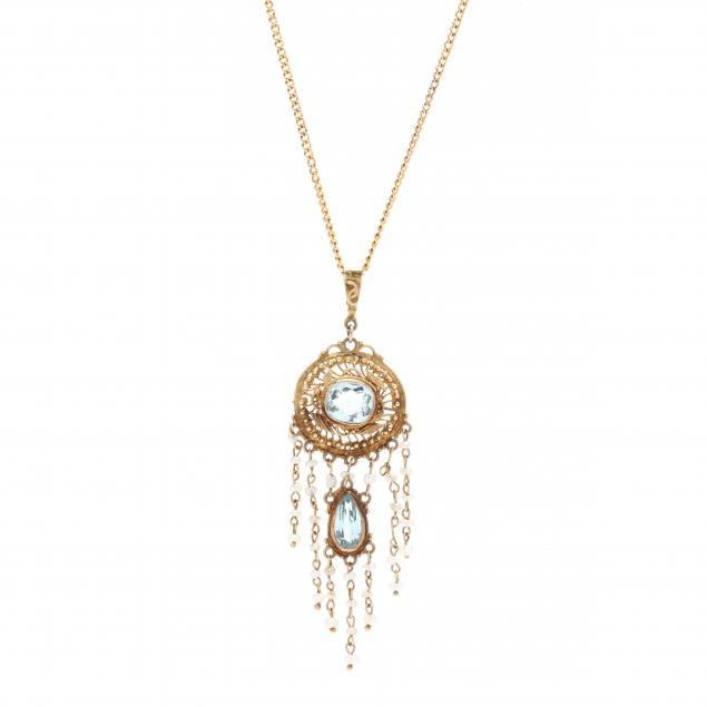 VINTAGE GOLD, AQUAMARINE, AND