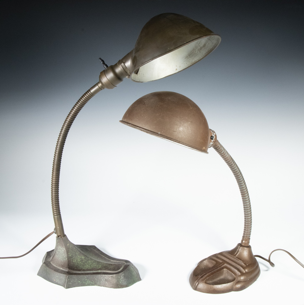 VINTAGE GOOSENECK DESK LAMPS (2)