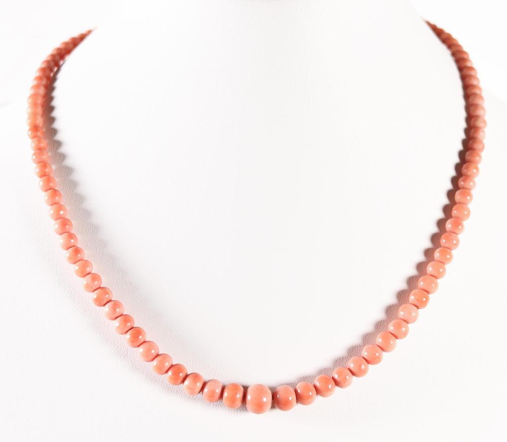 VINTAGE GRADUATED CORAL BEADED