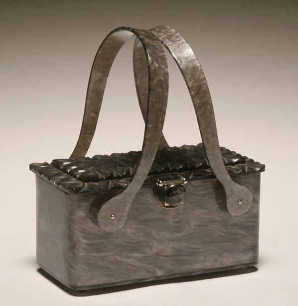 Vintage gray marbelized handbag