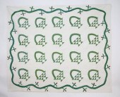 VINTAGE GREEN CALICO ON WHITE