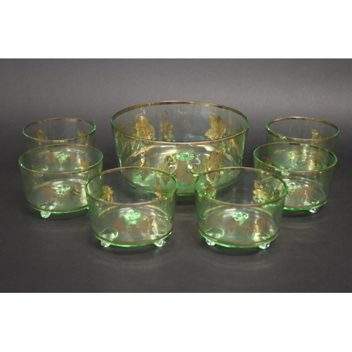 Vintage green glass & gilt