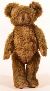 VINTAGE GREEN MOHAIR TEDDY BEA