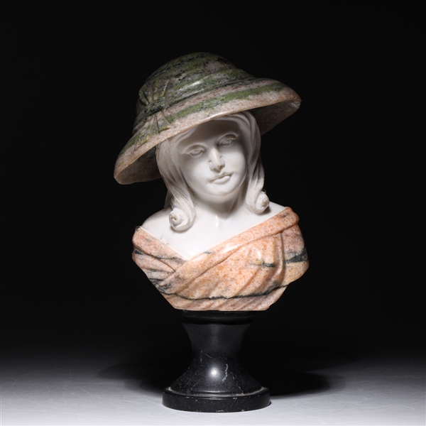 Vintage green pink and white marble
