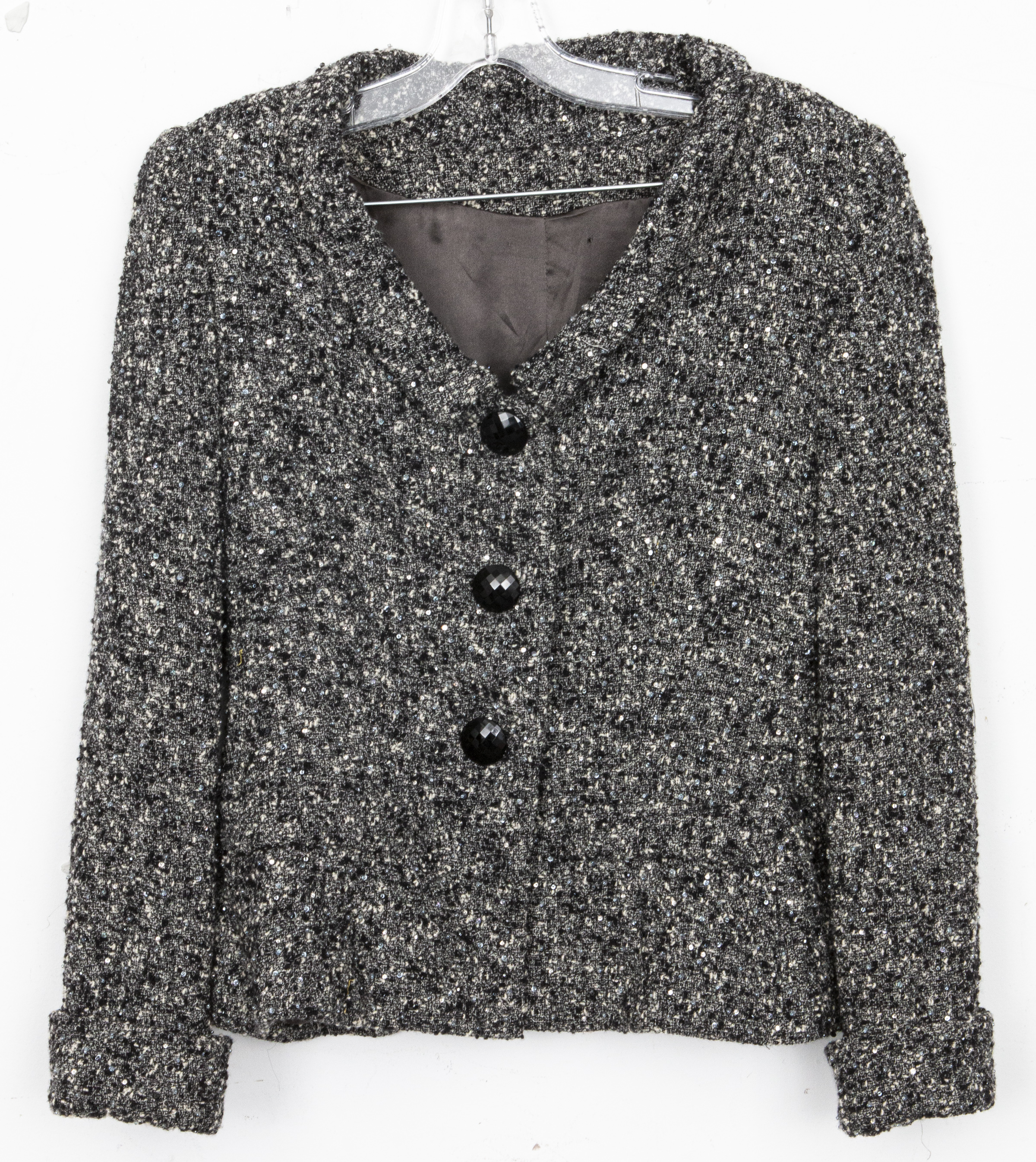 VINTAGE GREY WOOL SKIRT SUIT