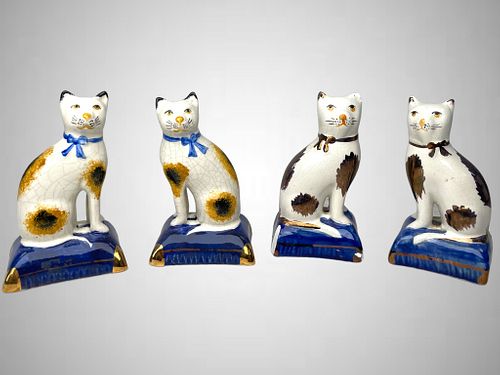 VINTAGE GROUP OF 4 FITZ & FLOYD CAT