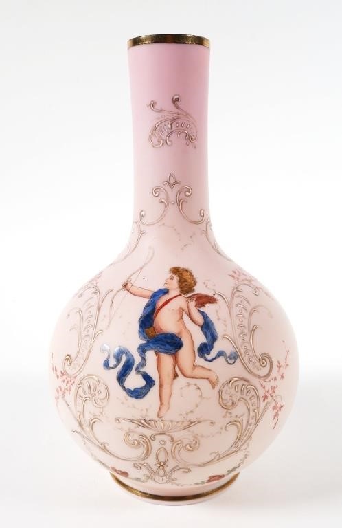 VINTAGE HAND BLOWN PEACHBLOW PINK