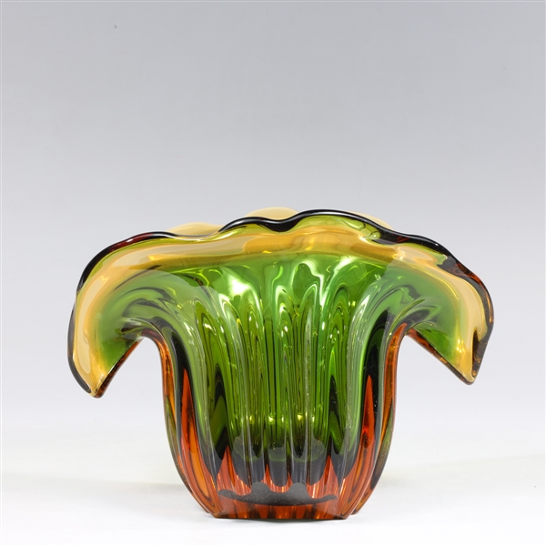 Vintage hand blown vase, signed