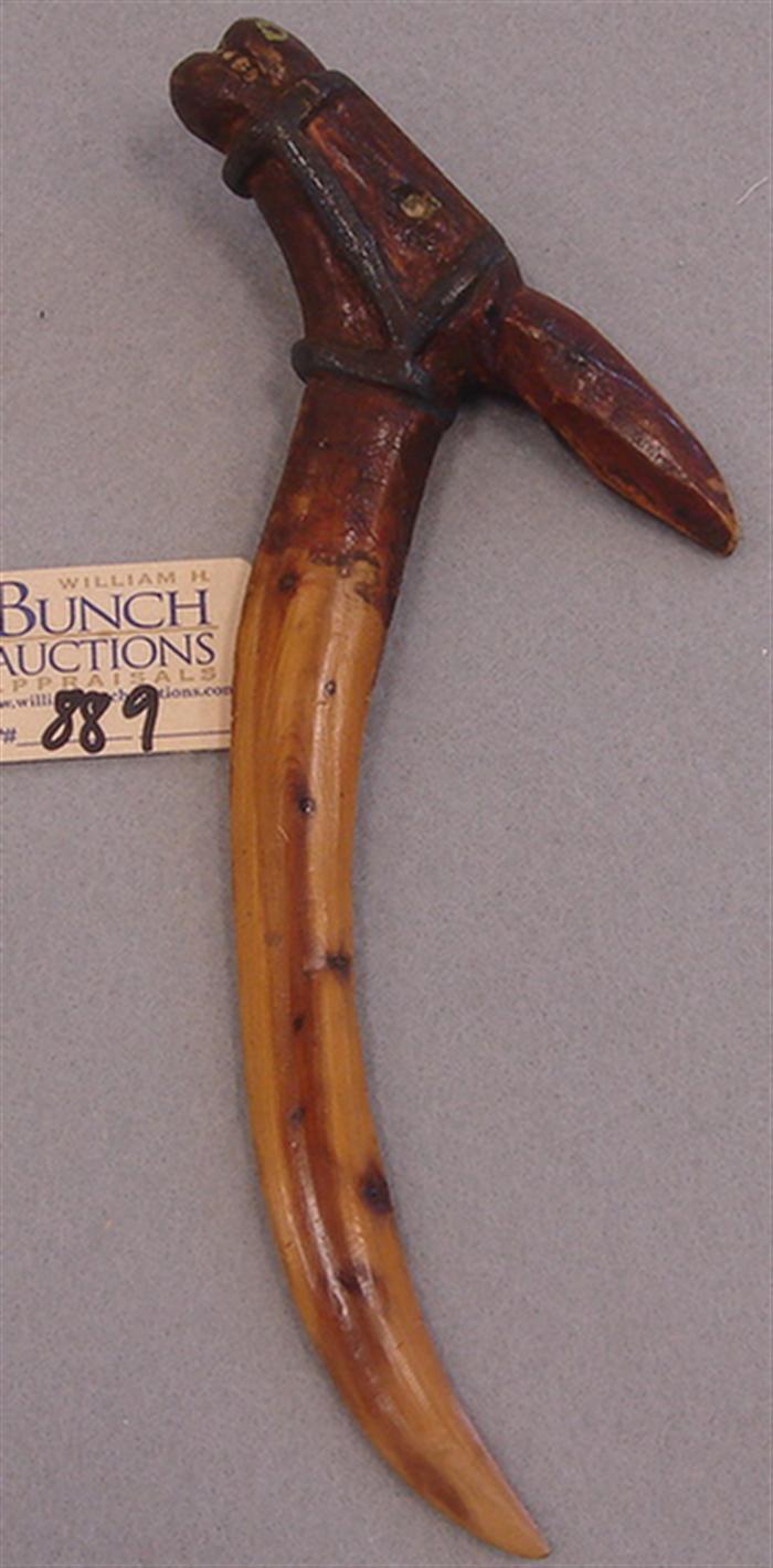 Vintage hand carved wooden donkey
