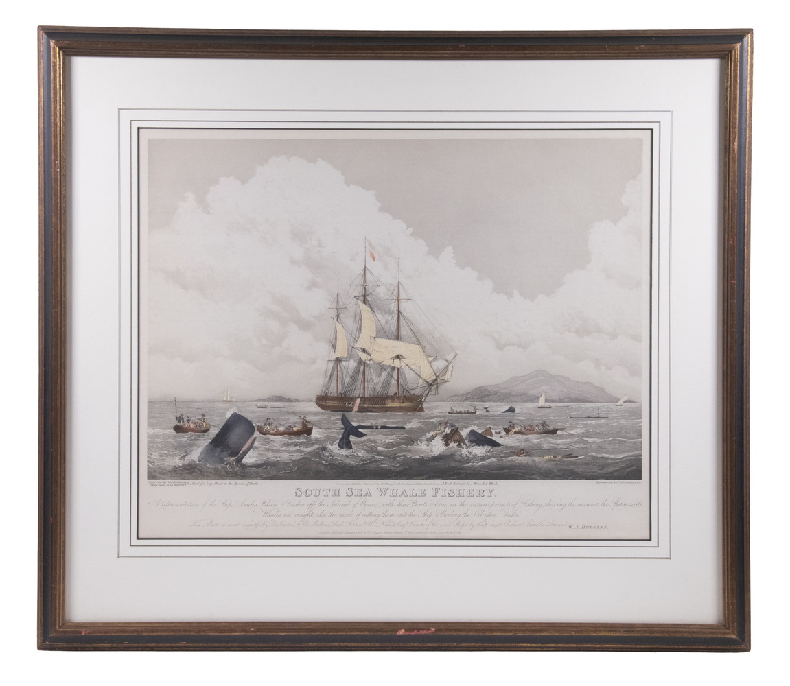 VINTAGE HAND COLORED WHALING
