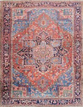 VINTAGE HAND KNOTTED WOOL HERI