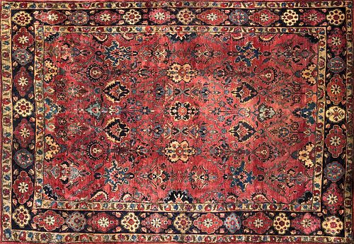 VINTAGE HAND KNOTTED WOOL SAROUK