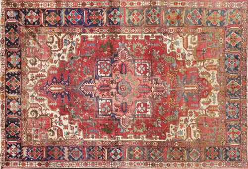 VINTAGE HAND WOVEN HERIZ CARPET,