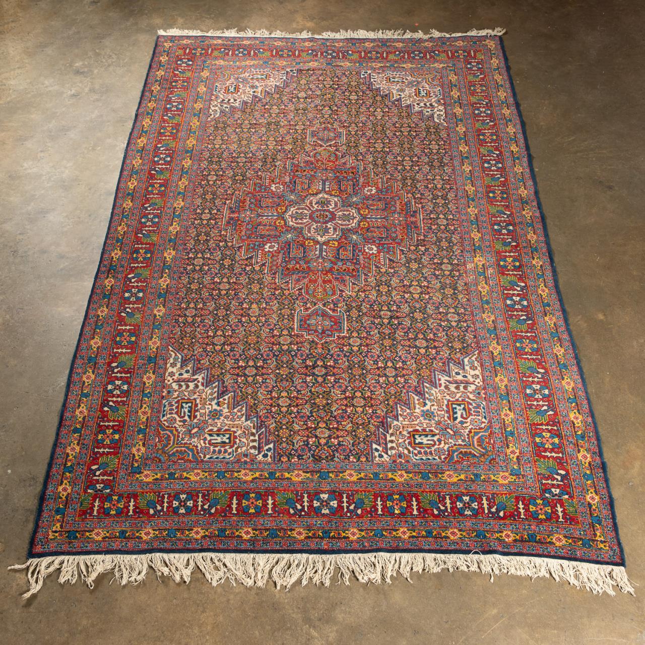 VINTAGE HAND WOVEN SENNEH RUG, 7'6"