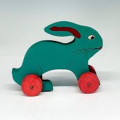 VINTAGE HANDMADE WOODEN TOY RA