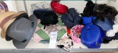 Vintage hats, quilt portions a