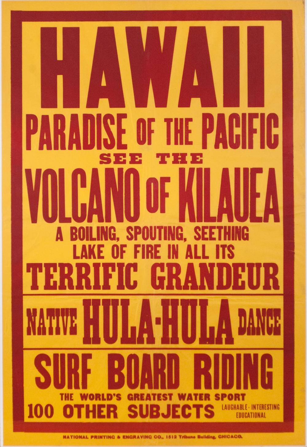 VINTAGE HAWAII TRAVEL POSTER: