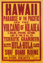 VINTAGE HAWAII TRAVEL POSTER:
