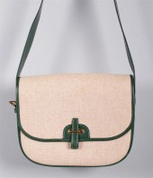 VINTAGE HERMES LINEN AND LEATH