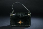 VINTAGE HERM?S VERT FONC? CROC