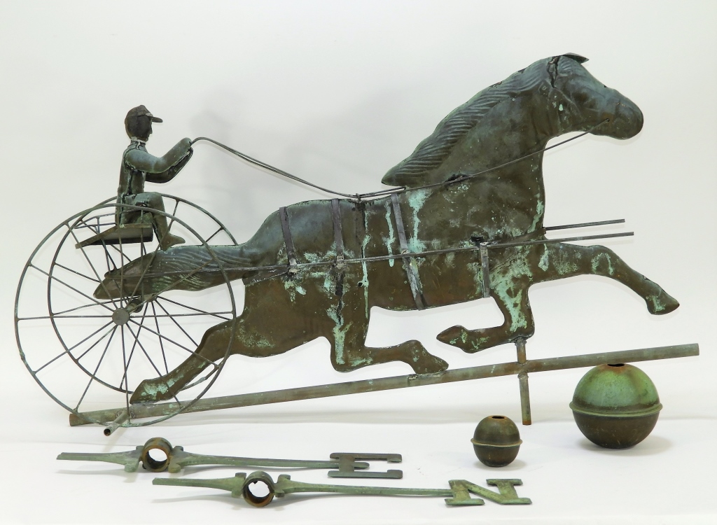 VINTAGE HORSE AND JOCKEY SULKY