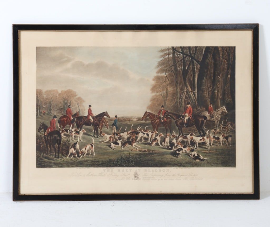 VINTAGE HUNTING PRINT 'THE MEET