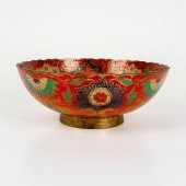 VINTAGE INDIAN BRASS AND ENAME