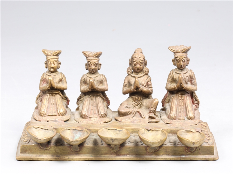 Vintage Indian figural brass oil