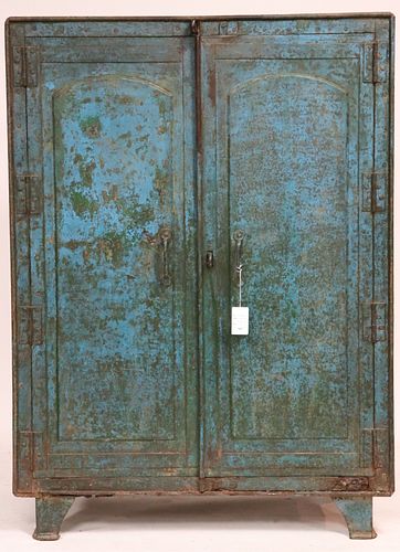 VINTAGE INDUSTRIAL BLUE PAINTED