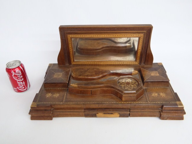 Vintage inlaid dresser mirror