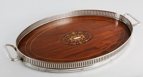 VINTAGE INLAID MAHOGANY AND