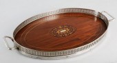 VINTAGE INLAID MAHOGANY AND SI