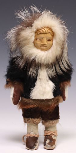 VINTAGE INUIT DOLL, FUR, SEAL SKIN,