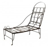 VINTAGE IRON PATIO CHAISE LOUN