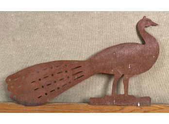 Vintage iron standing peacock