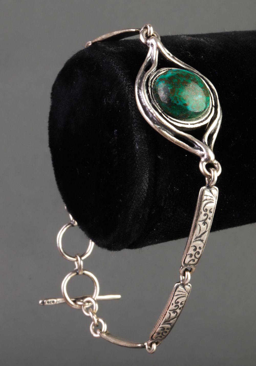 VINTAGE ISRAELI SILVER GREEN PYRITE
