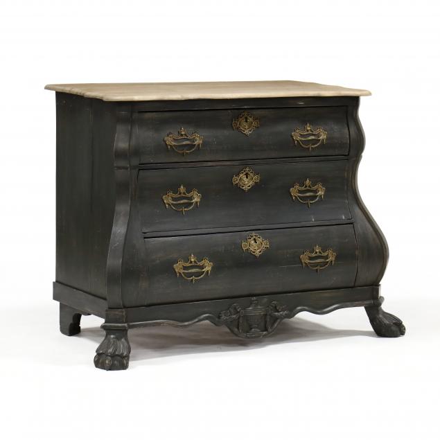VINTAGE ITALIAN PAINTED BOMBE CHEST