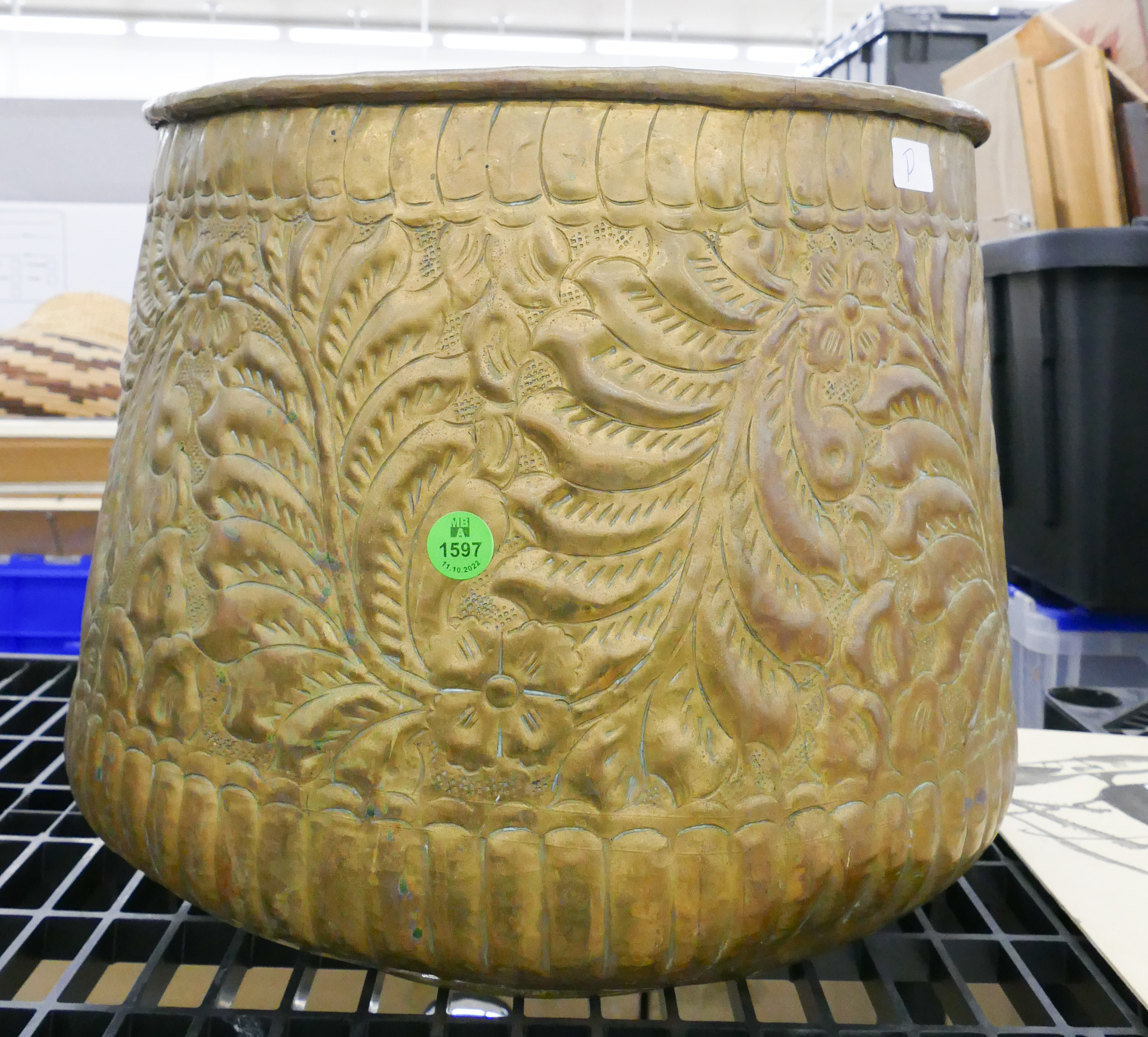 Vintage Italian Repousse Brass