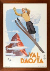 VINTAGE ITALIAN SKI POSTER CIR