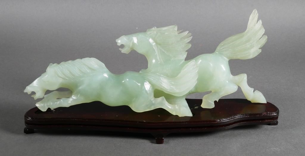VINTAGE JADE FIGURE HORSES