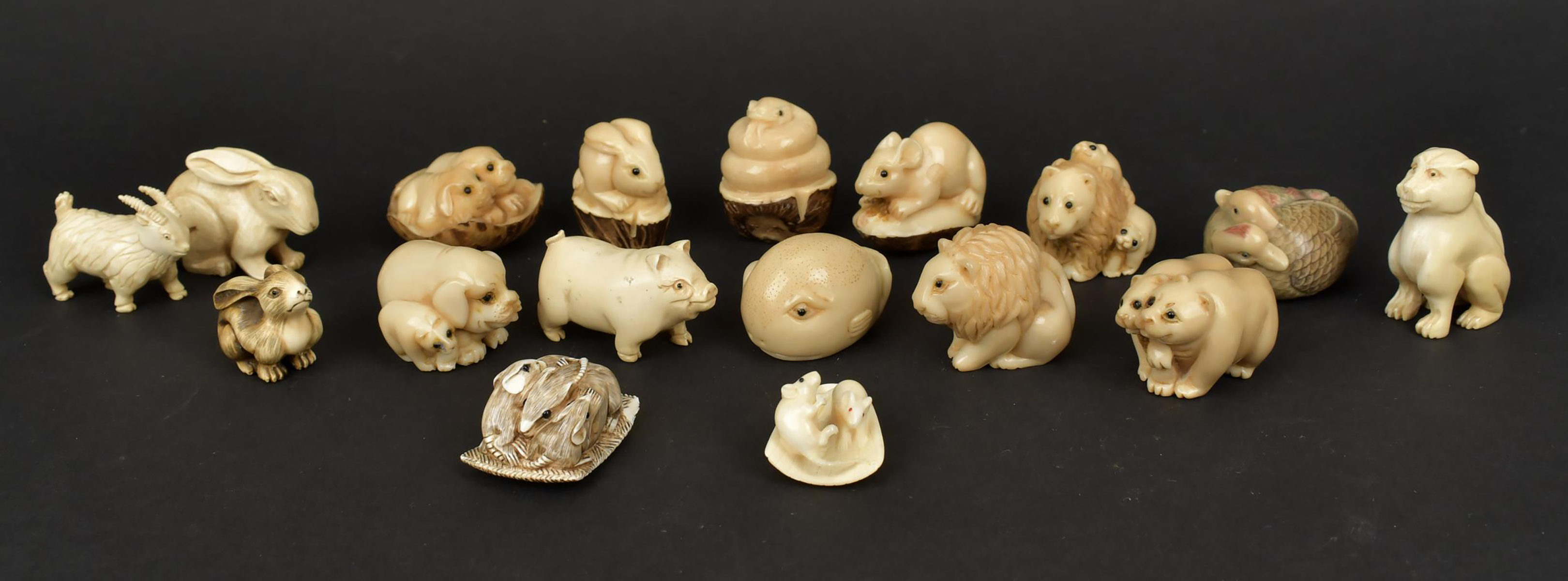 VINTAGE JAPANESE BONE CARVINGS,